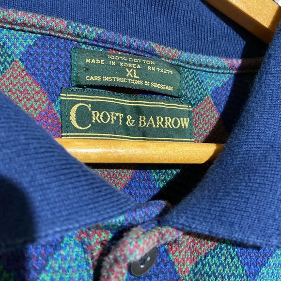 Vintage 90s Croft‎ & Barrow Classic Collection Diamond 100% Cotton Size XL - Picture 7 of 7